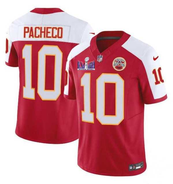 Men & Women & Youth Kansas City Chiefs #10 Isiah Pacheco Red White 2024 F.U.S.E. Super Bowl LVIII Patch Vapor Untouchable Limited Jersey,We sell and wholesale Men & Women & Youth Kansas City Chiefs #10 Isiah Pacheco Red White 2024 F.U.S.E. Super Bowl LVIII Patch Vapor Untouchable Limited Jersey on line form chian!
